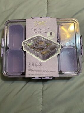 CWC Lavender Snack Box - 8-Compartment Food Storage